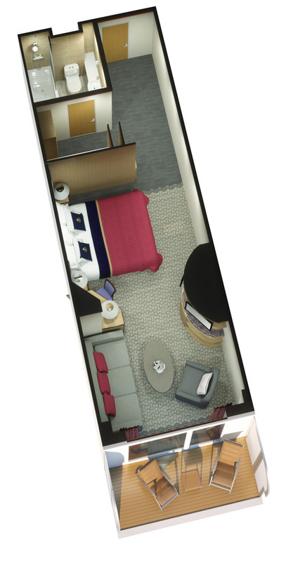 Suitenplan Princess Grill Suite auf der Queen Elizabeth