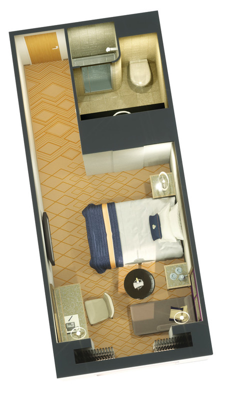 Suitenplan Britannia Einzelkabine außen