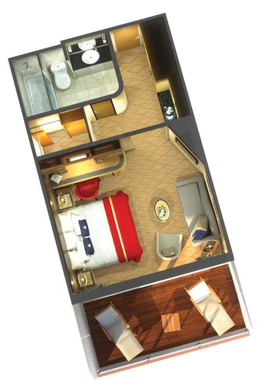 Suitenplan Princess Grill Suite auf der Queen Mary 2