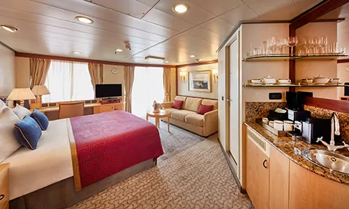Schlaf- und Wohnbereich der Queens Suite auf der Queen Victoria