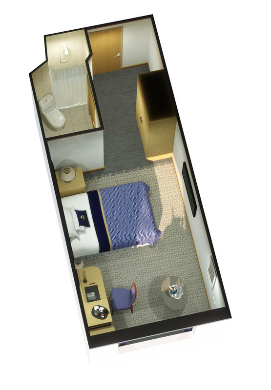 Suitenplan Single Außenkabine auf der Queen Victoria