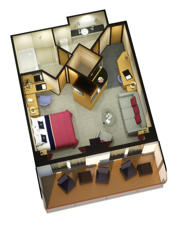 Suitenplan Queens Penthaus auf der Queen Victoria