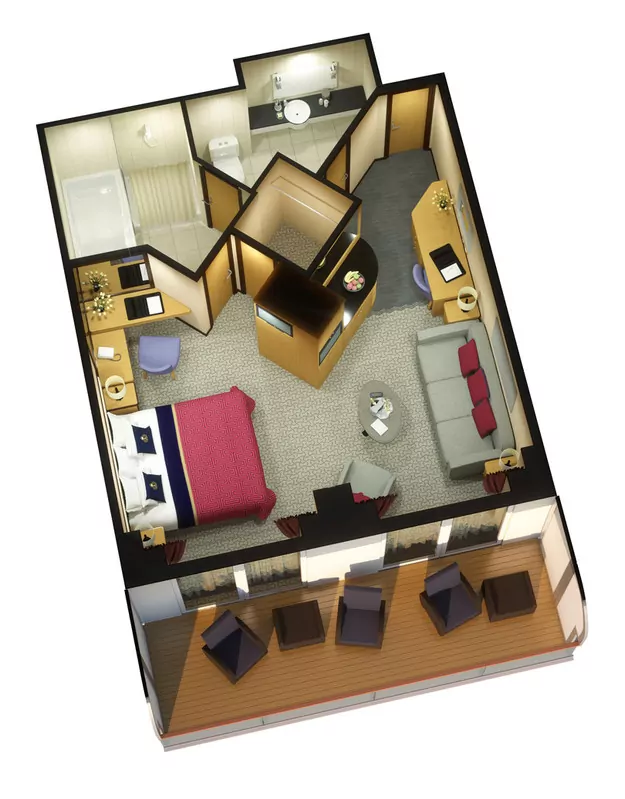 Suitenplan Queens Penthaus auf der Queen Victoria