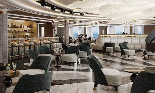 Observation Lounge mit Bar und Sitzgruppen