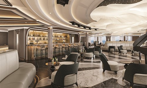 Observation Lounge Bar und gemütliche Sitzgruppen und Piano