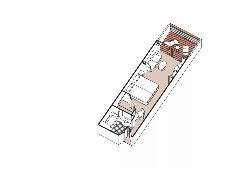 Seven Seas Mariner Suitenplan Veranda Suite