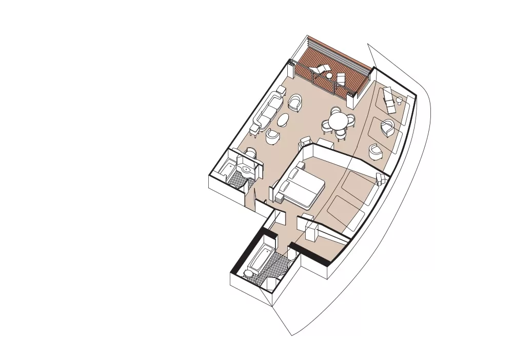 Seven Seas Mariner Suitenplan Grand Suite a