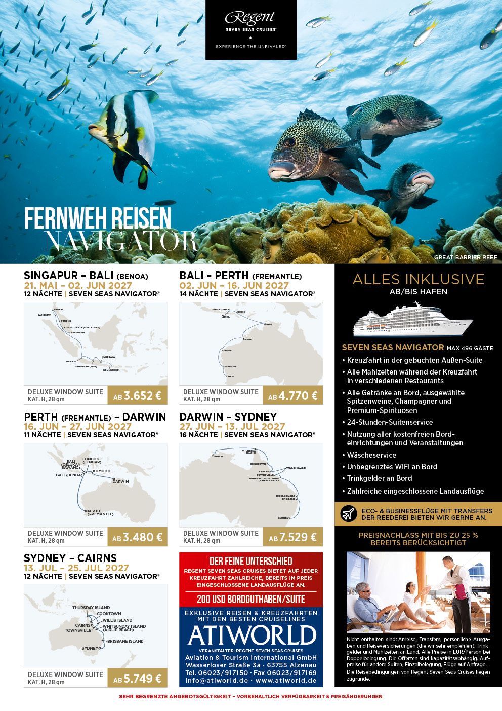 Regent Seven Seas Navigator - Kreuzfahrten 2027