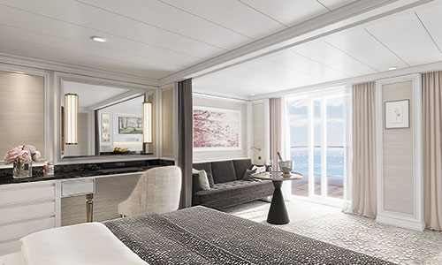 Regent Splendor Wohnraum mit Blick aufs Meer