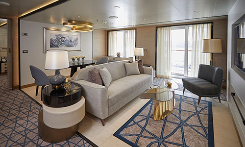 Seven Seas Splendor Wohnraum in Splendor Suite