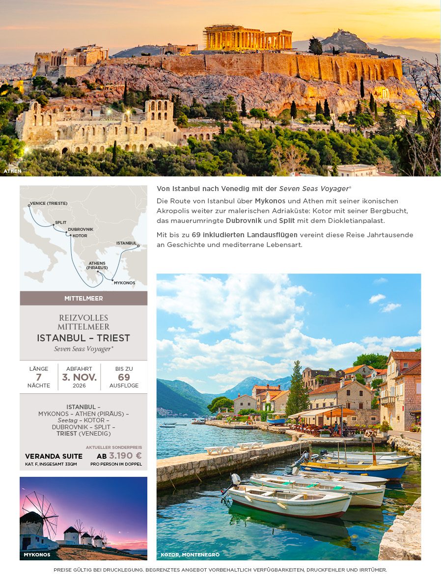 Regent Seven Seas Cruises exklusive Luxus Kreuzfahrten weltweit