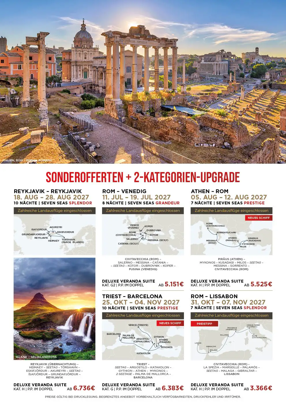 Exklusive Kreuzfahrten 2027 nach Nordeuropa und ins Mittelmeer mit Regent Seven Seas Cruises – Luxusreisen inklusive Landausflügen, jetzt mit attraktivem 2-Kategorien-Upgrade buchen.