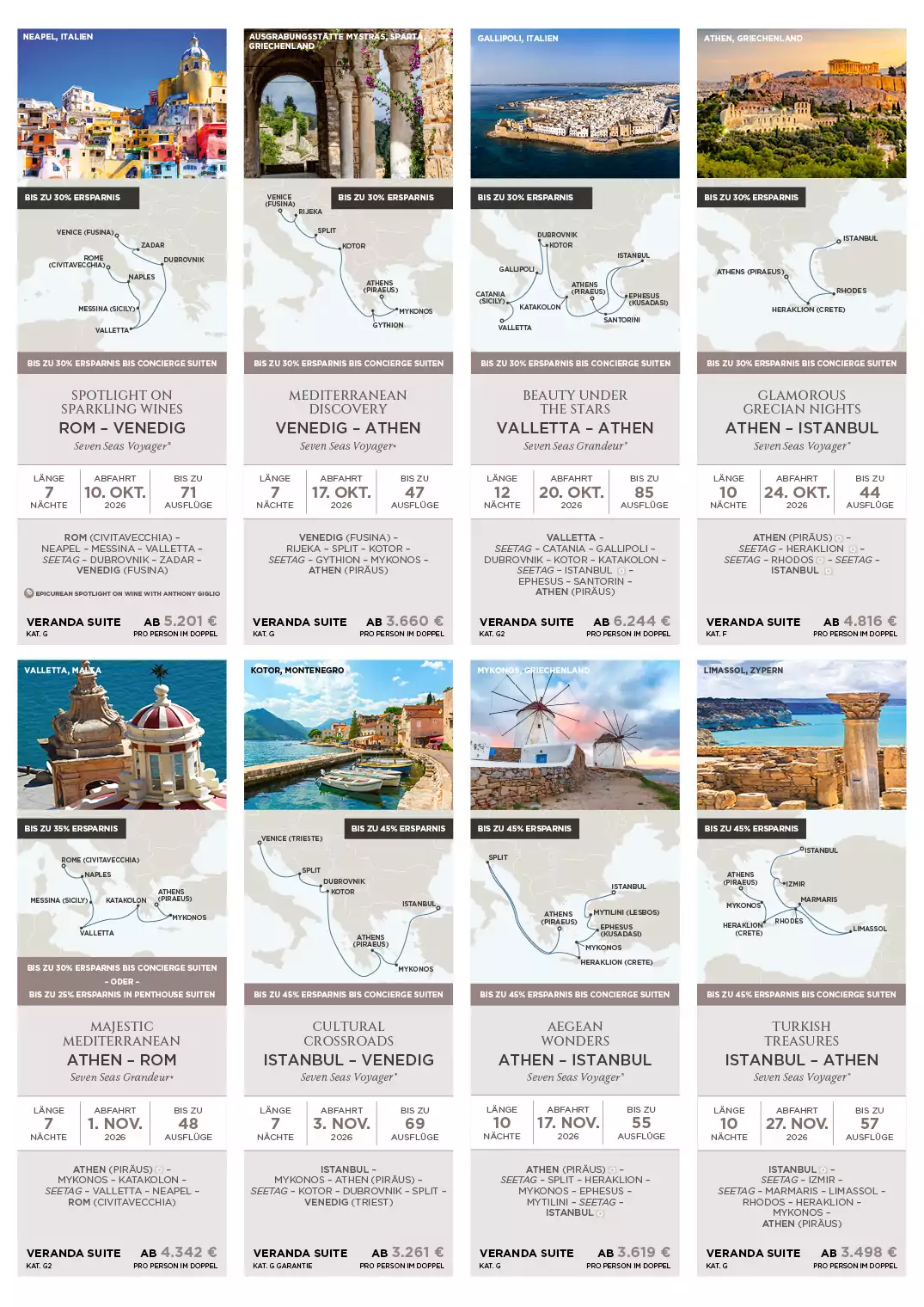 Regent Seven Seas Cruises 16 Reisen mit bis zu 45% Ersparnis