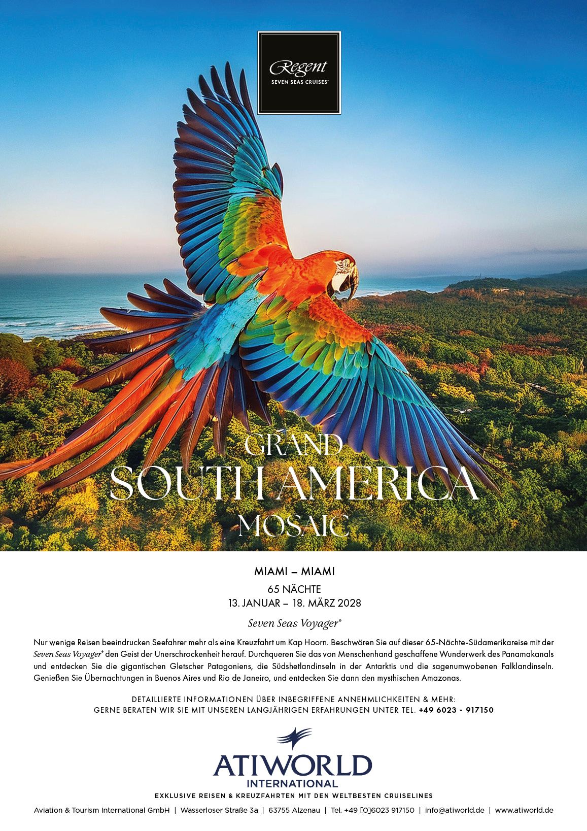 Luxuskreuzfahrt mit Regent Seven Seas Voyager 2028 Miami-Miami