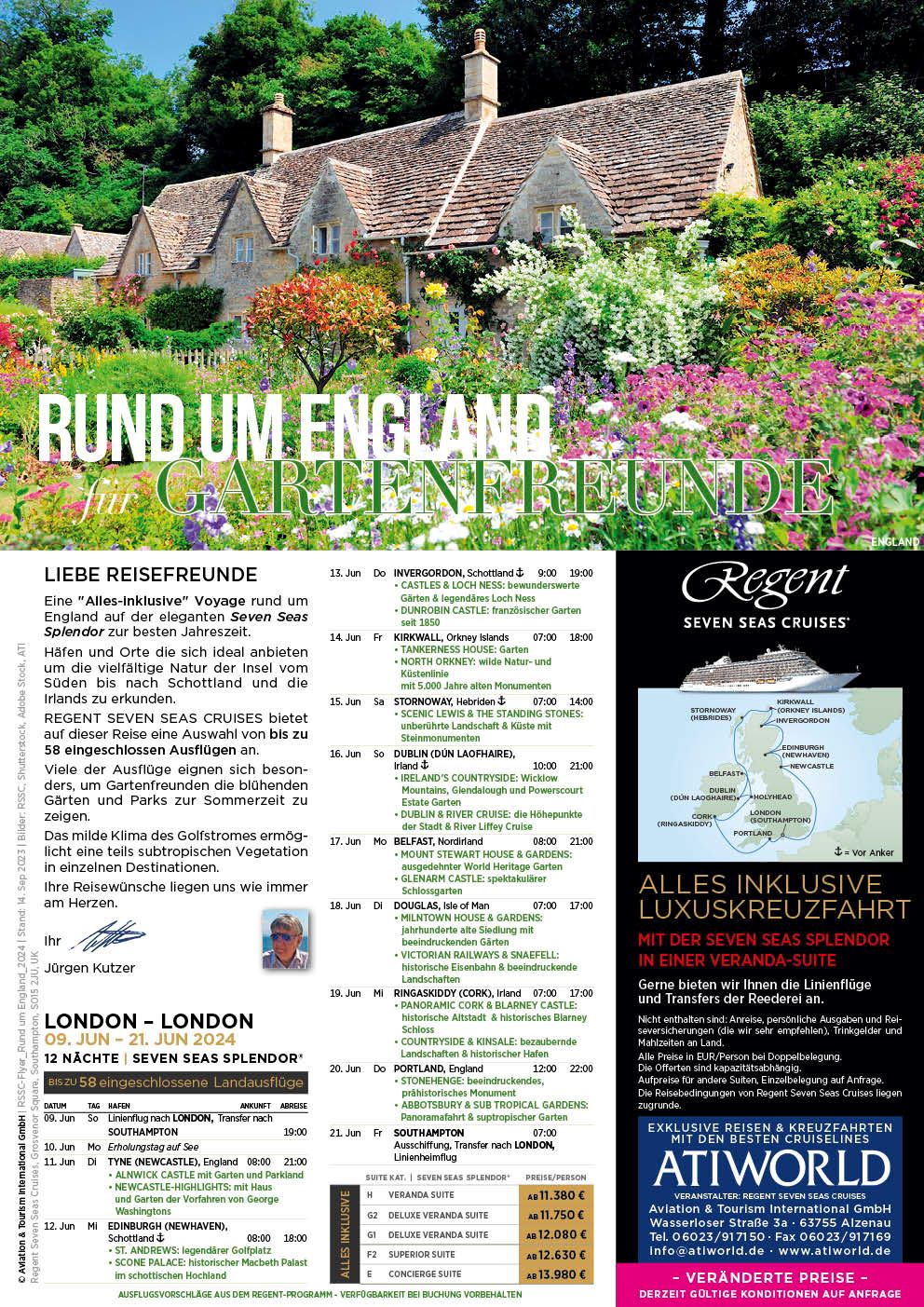 Regent Luxuskreuzfahrt rund um England