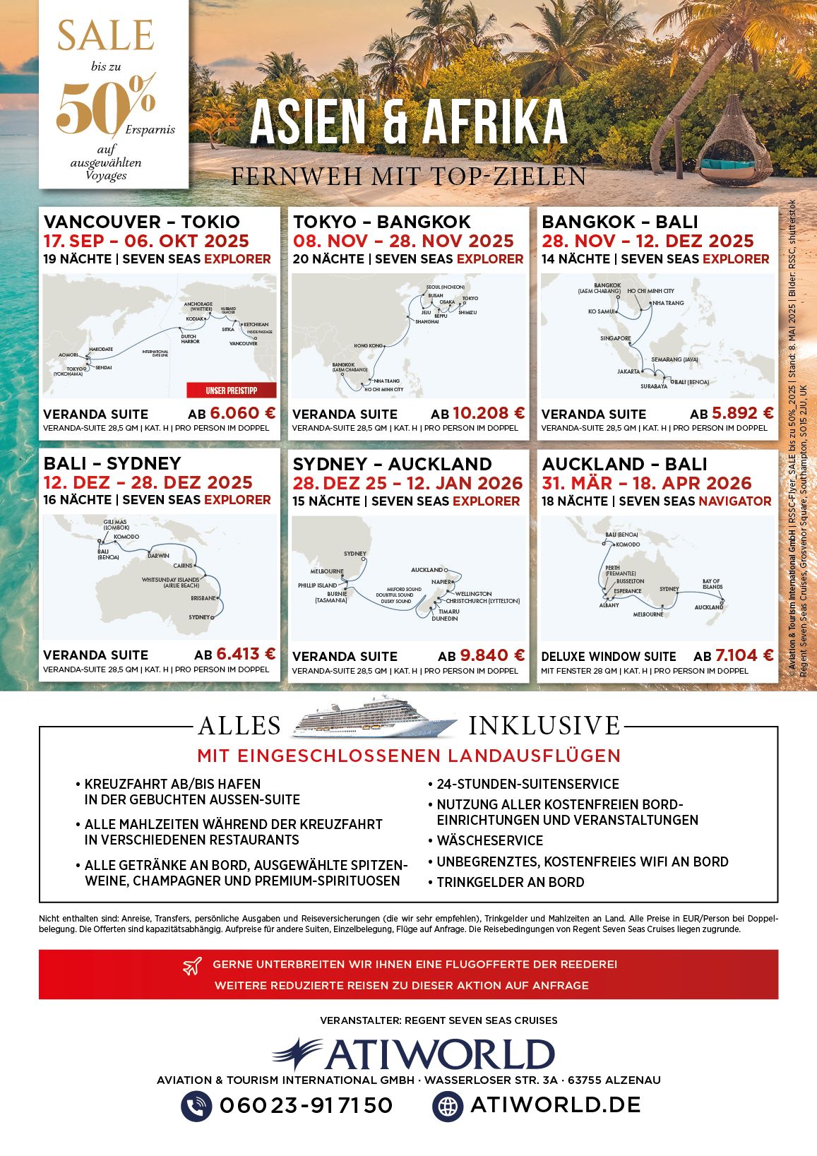 Regent Sale Asien und Afrika bis zu 50 % Ersparnis