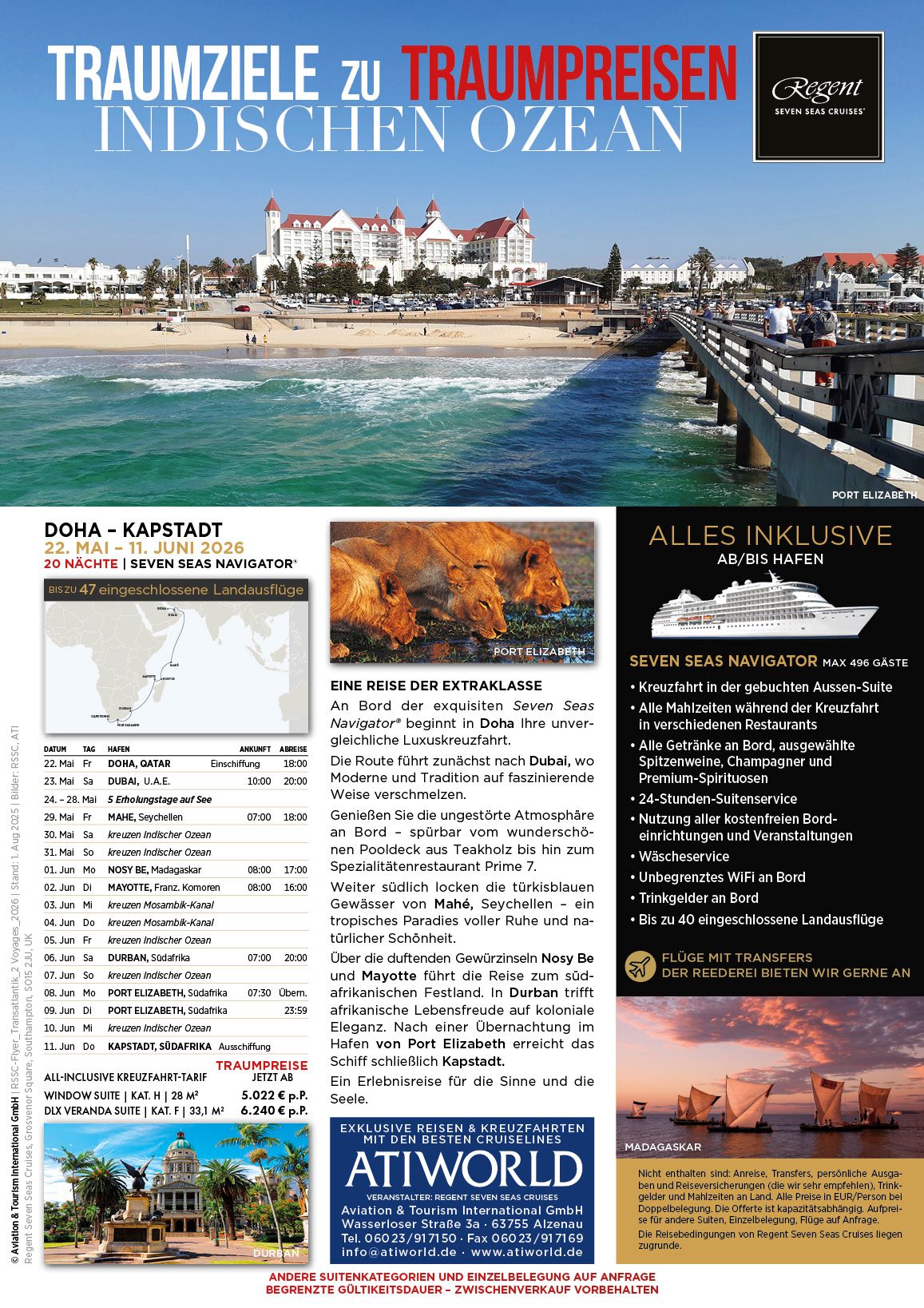 Doha-Kapstadt mit Regent Navigtor