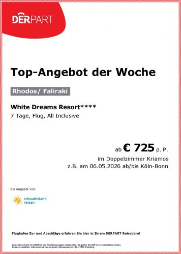 Top Angebot der Woche Azur Reisen Alzenau White Dreams Resort Rhodos