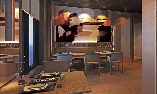 Kokos Restaurant asiatisch mit grill auf der Luxusyacht Scenic Eclipse