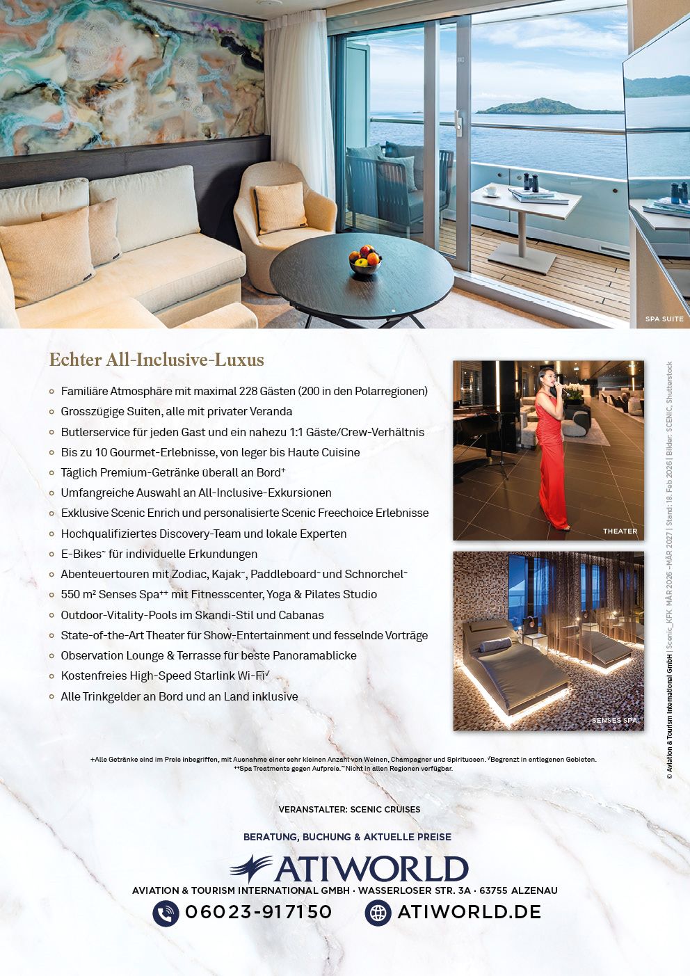 Scenic Kreuzfahrtenkalender März 2026 - März 2027 Scenic Eclipse