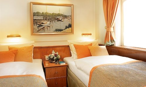 Schlafbereich Kabine Kategorie 4 auf dem Segelschiff Sea Cloud