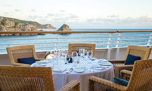 Topside Restaurant Aussen auf der SeaDream I und SeaDream II