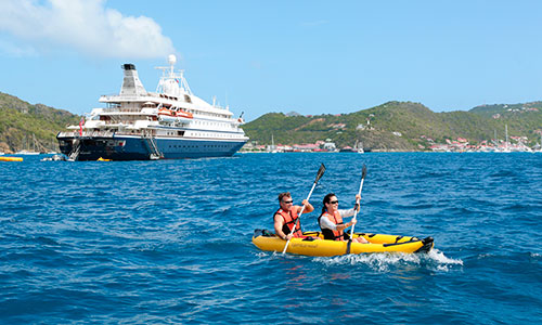 Wasserspro auf den Luxusyachten SeaDream I und Sea Dream II