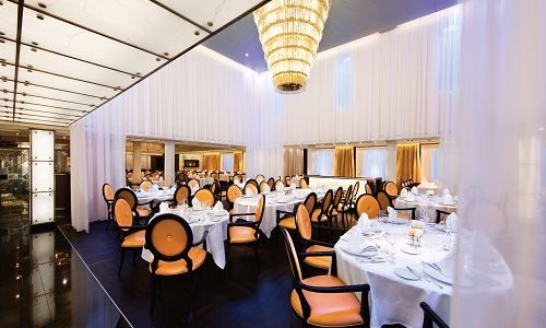 Blick in The Restaurant auf den Luxuskreuzfahrtschiffen Seabourn Odyssey, Seabourn Sojourn, Seabourn Quest