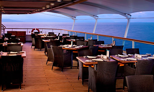 Restaurant The Colonnade außen auf den Luxuskreuzfahrtschiffen Seabourn Odyssey, Seabourn Sojourn, Seabourn Quest