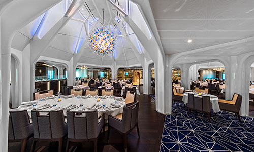 The Restaurant auf den Luxuskreuzfarhtschiffen Seabourn Encore und Ovation