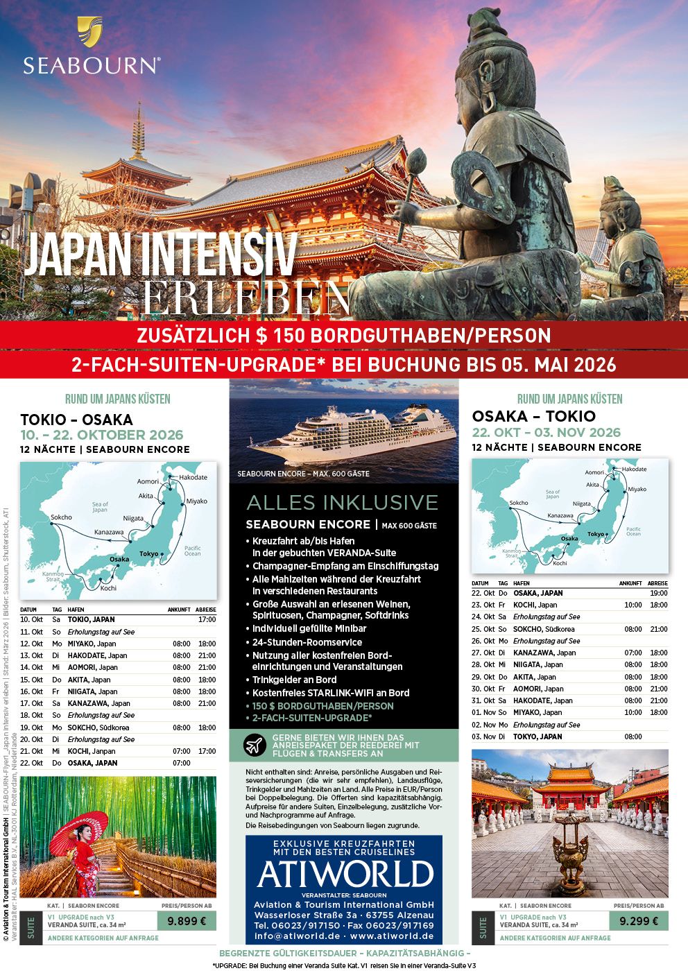 Seabourn Encore Kreuzfaht in Japan