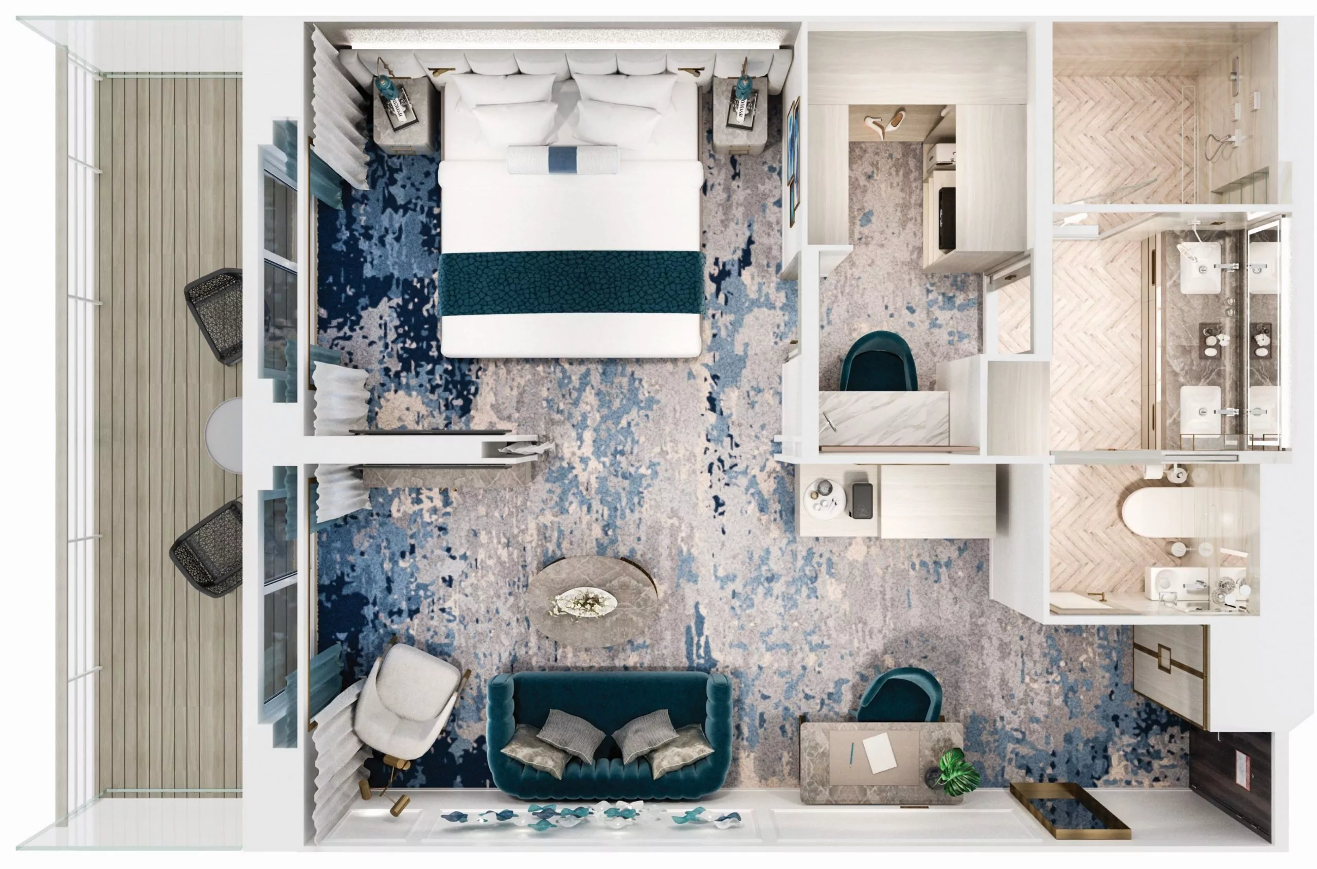 Sapphire Veranda Suite Suitenplan Design 2018