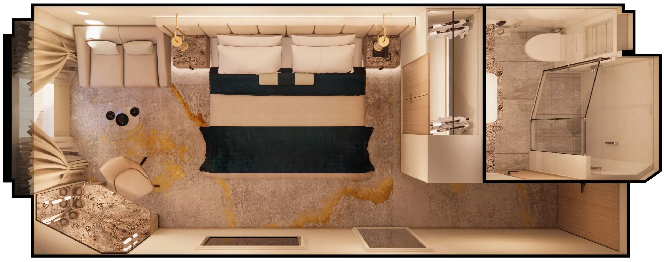 Suitenplan Double Guest Room Ocean View