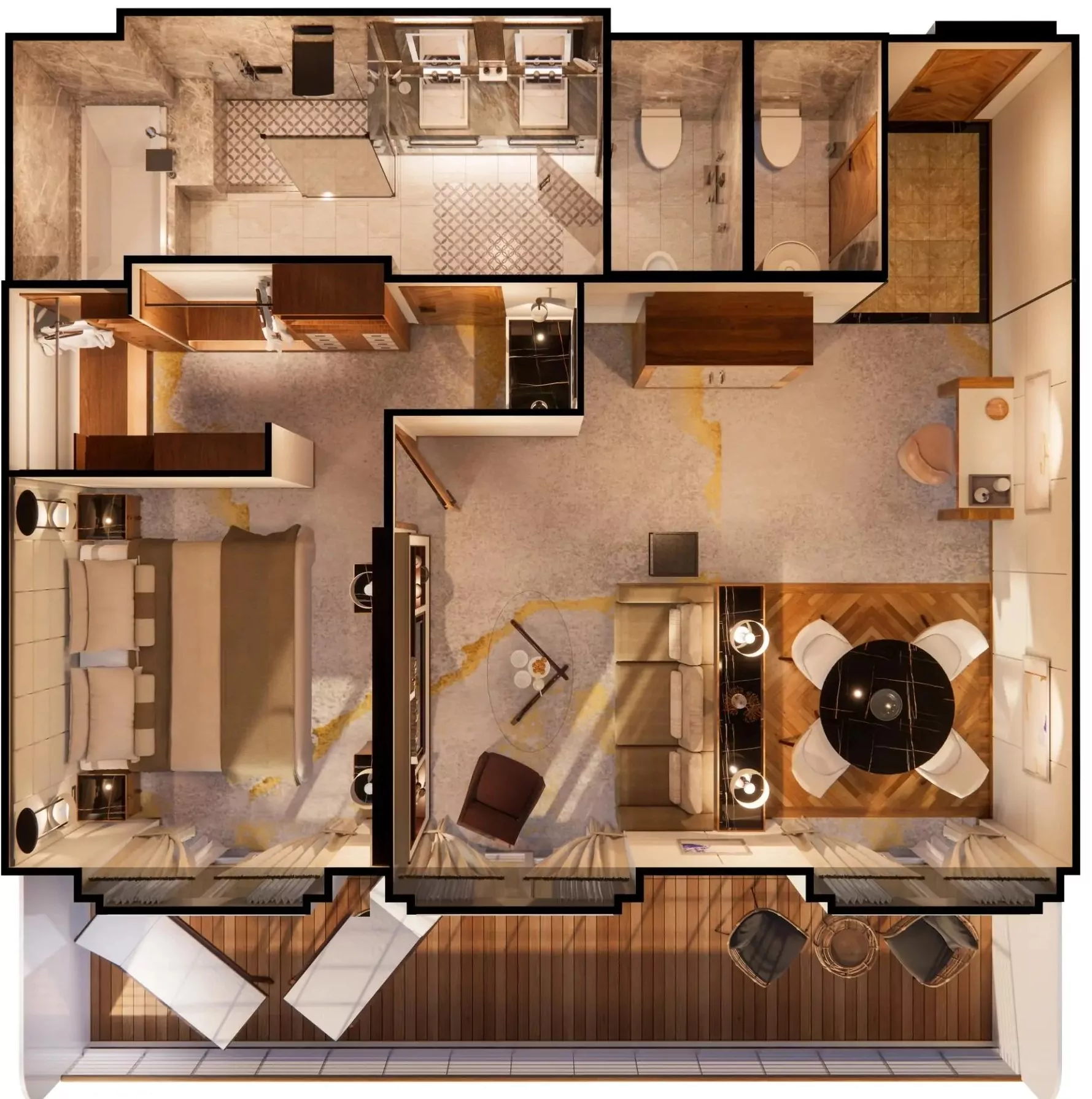 Suitenplan Junior Penthouse auf der Crystal Serenity