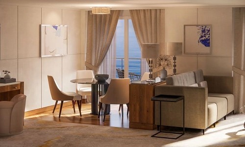 Crystal Serenity Junior Suite Wohn- und Essbereich