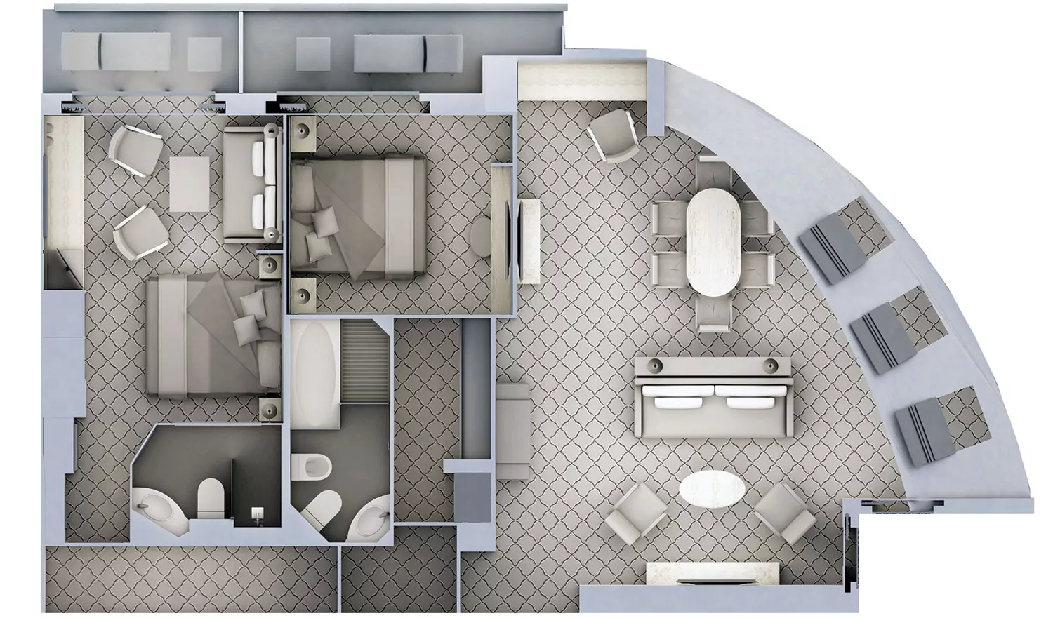 Suitenplan Grand Suite auf dem Expeditionsschiff Silver Cloud