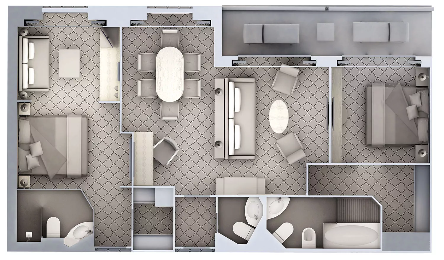 Suitenplan Owners Suite auf dem Expeditionsschiff Silver Cloud