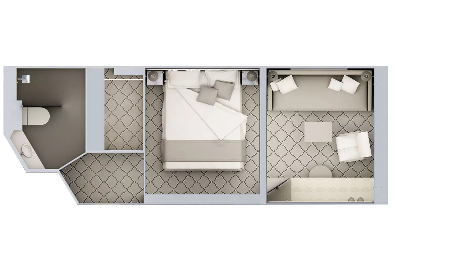Suitenplan Vista Suite auf dem Expeditionsschiff Silver Cloud