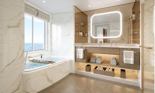 Badezimmer Grand Suite mit großem Fenster