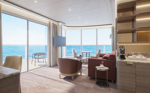 Wohnzimmer Master Suite mit grossen Panoramafenstern