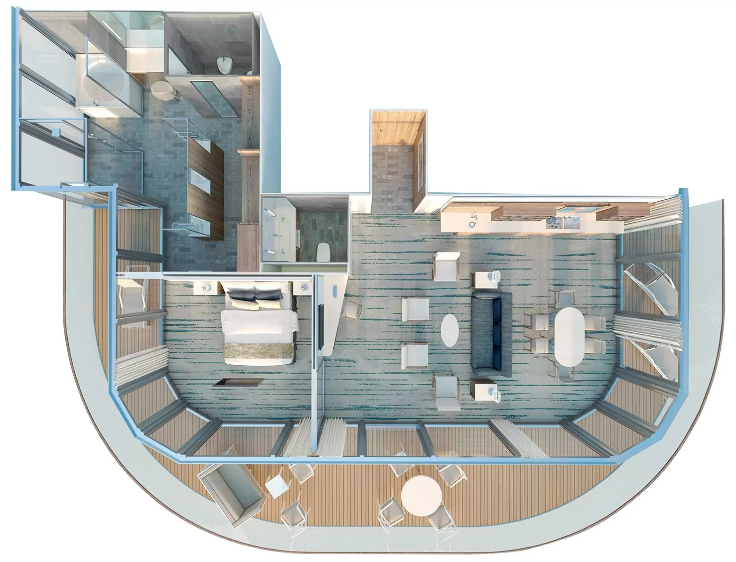Suitenplan Owners Suite auf der Silver Origin
