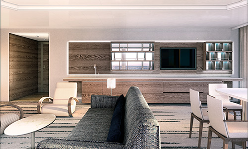 Owner Suite Wohn- und Essbereich