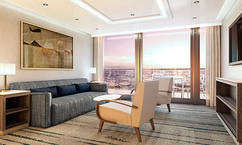 Royal Suite Wohnbereich auf der Silver Origin