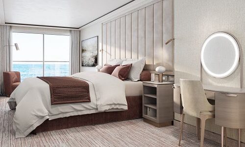 Schlafzimmer in Owner Suite mit Blick aufs Meer