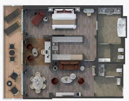 Silver Ray Suitenplan Owner Suite