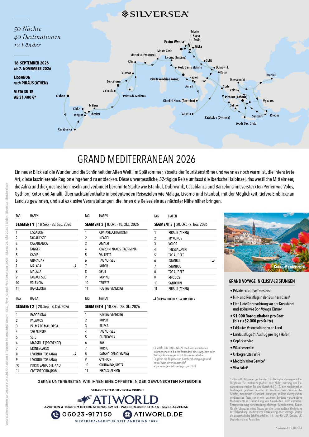 Luxuskreuzfahrt mit Silver Spirit Grand Mediterranean 2026