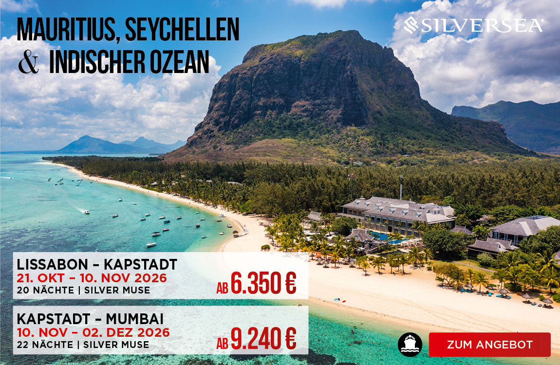 mit der Silversea Muse nach Mauritius, auf die Seychellen und rund um Westafrika