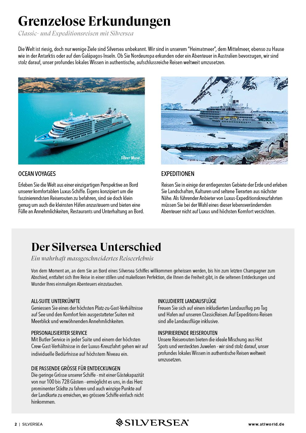 Silversea Luxuskreuzfahrten mit bis zu 500 Euro Ersparnis