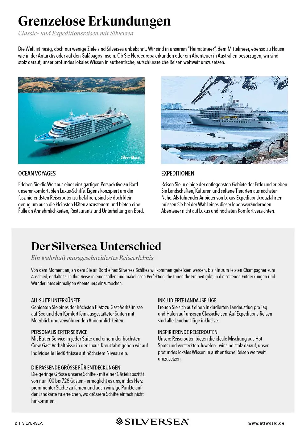 Silversea Luxuskreuzfahrten mit bis zu 500 Euro Ersparnis
