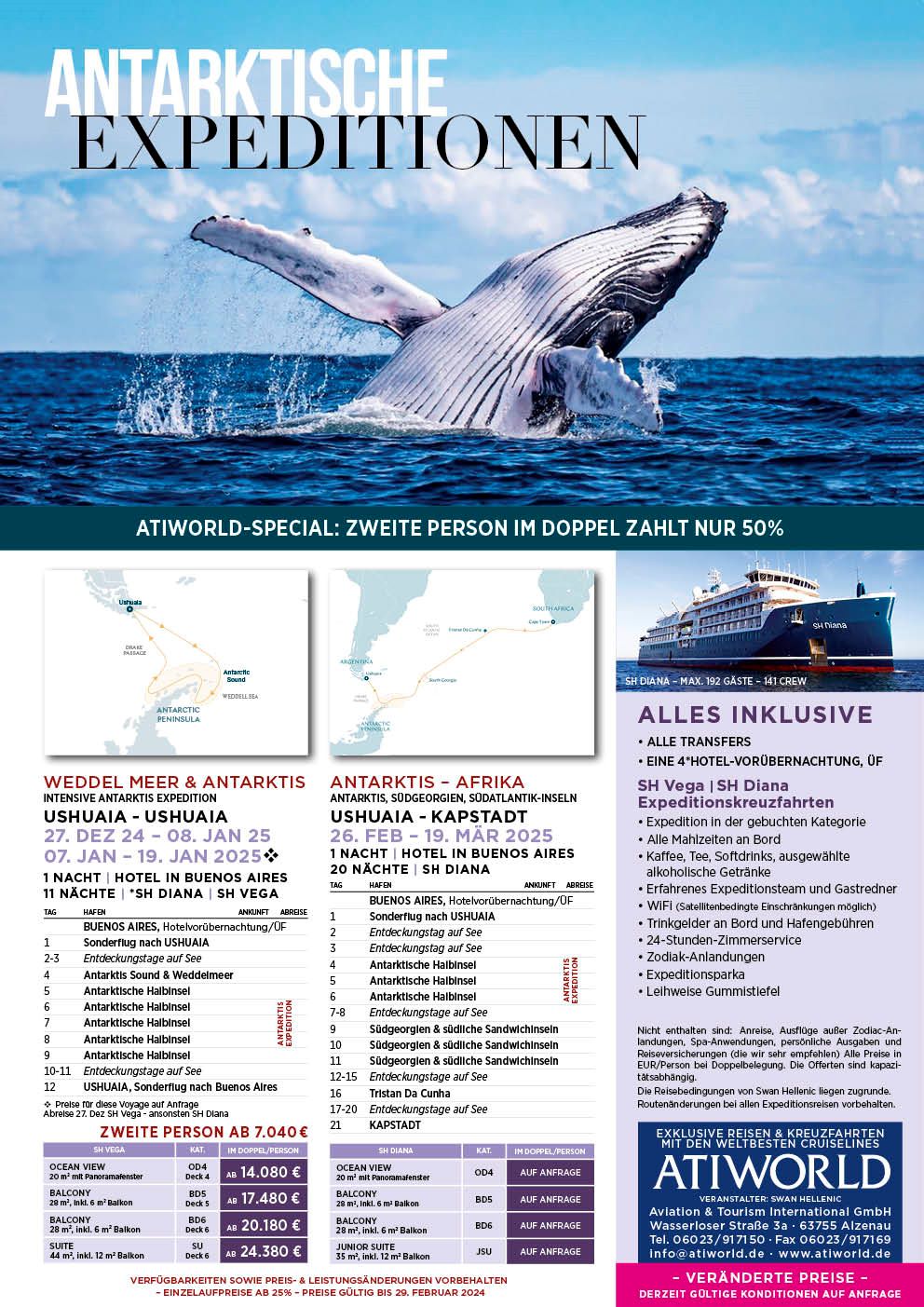 Antarktische Expeditionen mit Swan Hellenic